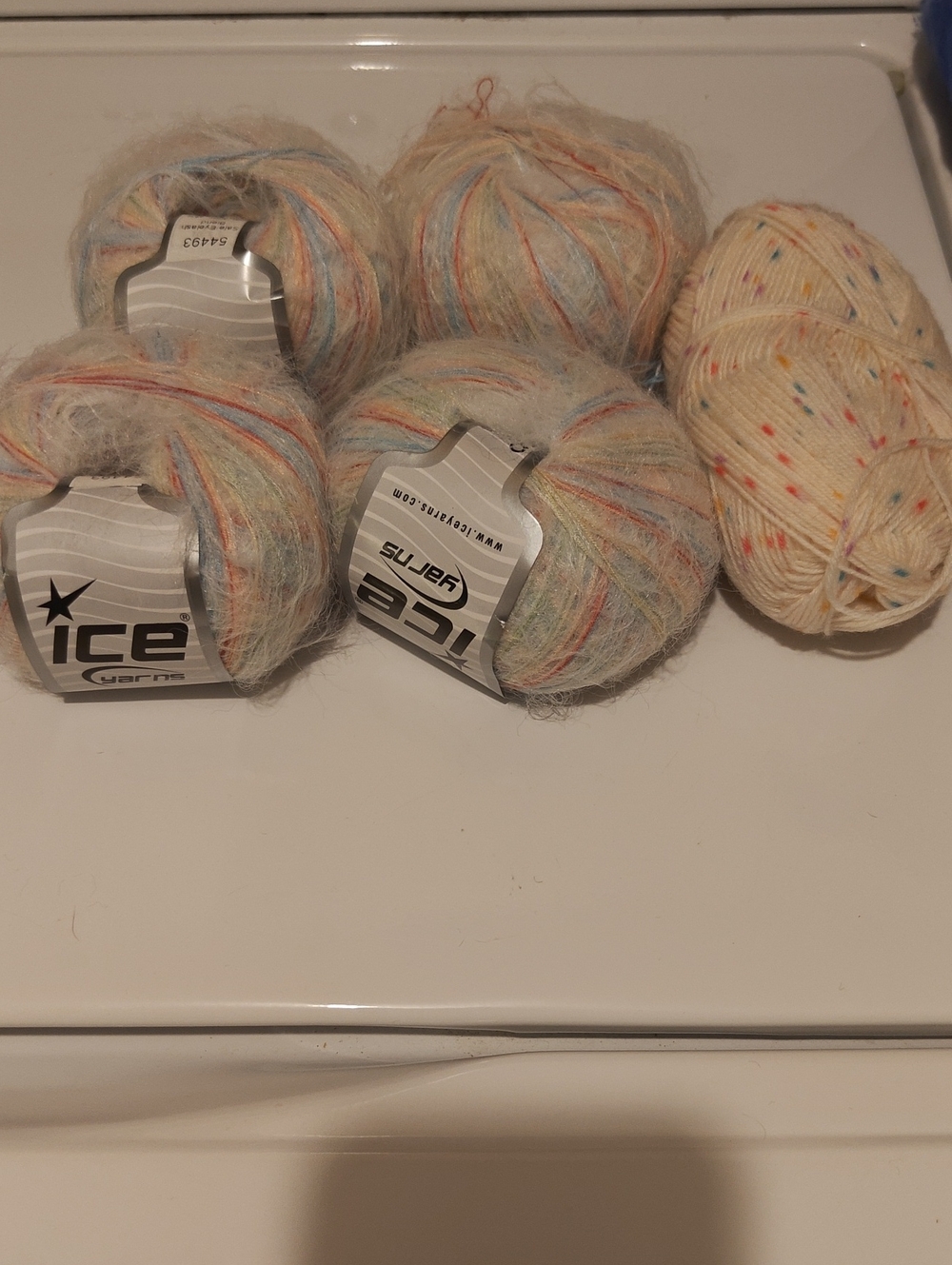 Pastel Speckled Home Art Yarn Bundle - Cream & Pastel Blue